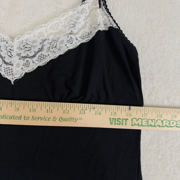 Plume Black Lace Trim Y2K Slip Dress Size L Romantic Goth Coquette‎ Night - Picture 3 of 8